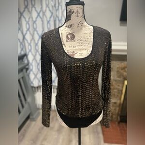NWT/BCBGeneration Sequined Bodysuit (Size L)
